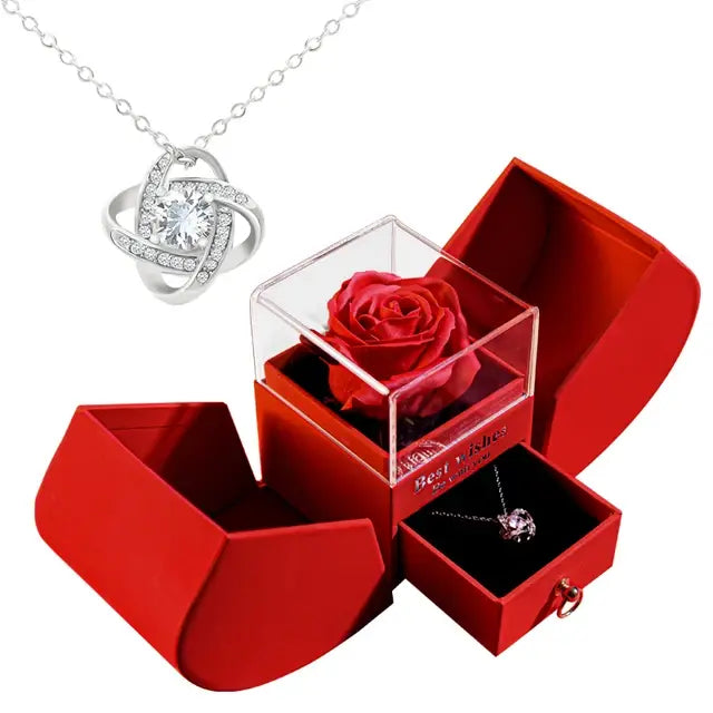 Romantische Roos Box - Ketting van Cupido