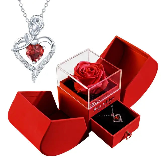 Romantische Roos Box - Ketting van Cupido