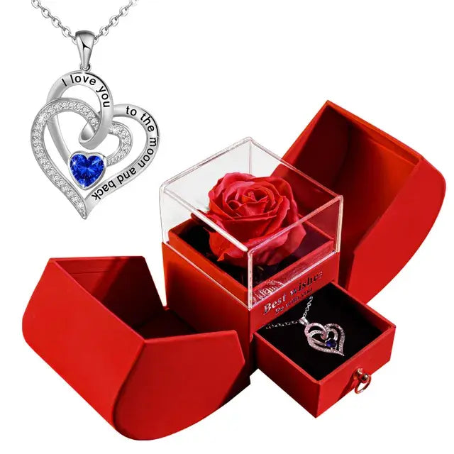 Romantische Roos Box - Ketting van Cupido